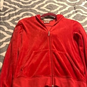 Red Velour Juicy Couture Sweatshirt/Hoodie